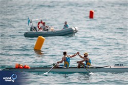 Igor Khmara (b), Stanislav Kovalov (s), Coastal  Men's Double Sculls, Central Sports Club of the army of Ukraine, Ukraine, 2024 World Rowing Coastal Championships, Genoa, Italy / © World Rowing / Benedict Tufnell