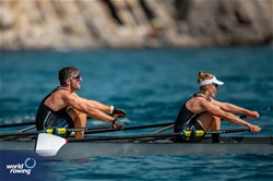 Matthew Dunham (b), Jackie Kiddle (s), Coastal Mixed Double Sculls, New Zealand Rowing, New Zealand, 2024 World Rowing Coastal Championships, Genoa, Italy / © World Rowing / Benedict Tufnell