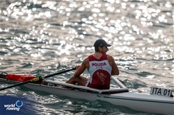 Davide Mumolo, Coastal Men's Solo, Gruppo Sportivo della Polizia di Stato "Fiamme Oro", Italy, 2024 World Rowing Coastal Championships, Genoa, Italy / © World Rowing / Benedict Tufnell