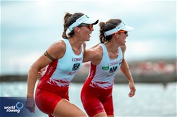 Katharina Lobnig (b), Magdalena Lobnig (s), Coastal Women's Double Sculls, Austrian Rowing Team, Austria, 2024 World Rowing Coastal Championships, Genoa, Italy / © World Rowing / Benedict Tufnell