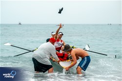 Sarah Pidgen (b), Aubrey Oldham (s), Coastal Mixed Double Sculls, Don Rowing Club, Canada, 2024 World Rowing Coastal Championships, Genoa, Italy / © World Rowing / Benedict Tufnell