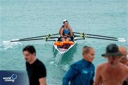 Ville Pekka Maekelae (b), Iida Niemi (s), Coastal Mixed Double Sculls, Takon Soutajat ry, Finland, 2024 World Rowing Coastal Championships, Genoa, Italy / © World Rowing / Benedict Tufnell