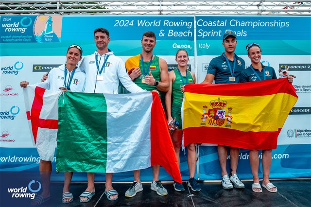 Ander Martin (b), Esther Briz Zamorano (s), Mixed Double, Spain, 2021 World Rowing Coastal Championships, Oeiras, Portugal / World Rowing/Benedict Tufnell