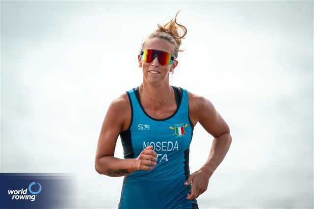 Giulia Mignemi (b), Ilaria Corazza, Silvia Crosio, Arianna Noseda (s), Lightweight Women's Quadruple Sculls, Italy, 2022 World Rowing Championships, Racice, Czech Republic / World Rowing/Benedict Tufnell