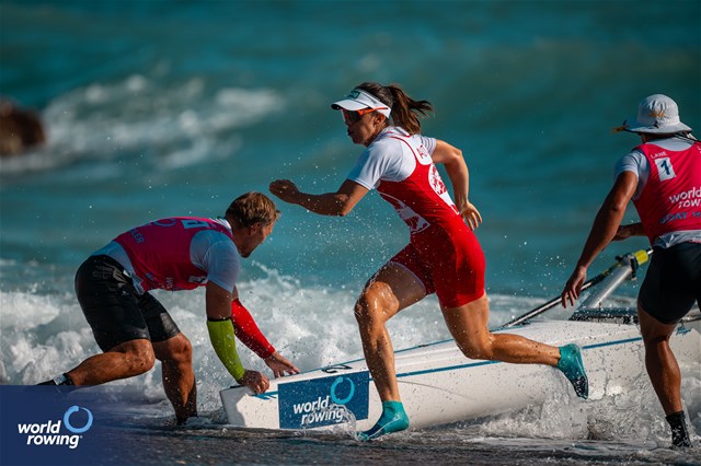Magdalena Lobnig, Coastal Women's Solo, Austria, 2024 World Rowing Beach Sprint Finals, Genoa, Italy / © World Rowing / Benedict Tufnell