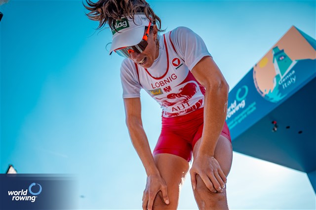 Magdalena Lobnig, Coastal Women's Solo, Austria, 2024 World Rowing Beach Sprint Finals, Genoa, Italy / © World Rowing / Benedict Tufnell