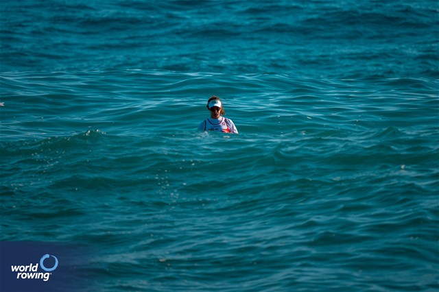 Magdalena Lobnig, Coastal Women's Solo, Austria, 2024 World Rowing Beach Sprint Finals, Genoa, Italy / © World Rowing / Benedict Tufnell