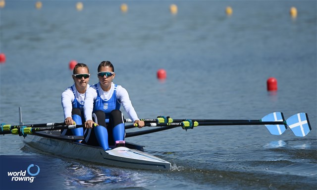 Nefeli Ntara (b), Eleni Diavati (s), Under 19 Women's Double Sculls, Greece, 2025 European Rowing Under 19 Championships, Kruszwica, Poland / © Detlev Seyb / MyRowingPhoto.com
