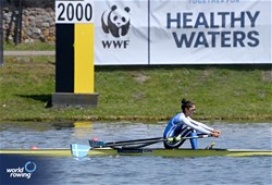 Varvara Lykomitrou, Under 19 Women's Single Sculls, Greece, 2025 European Rowing Under 19 Championships, Kruszwica, Poland / © Detlev Seyb / MyRowingPhoto.com