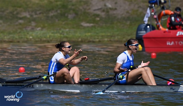 Nefeli Ntara (b), Eleni Diavati (s), Under 19 Women's Double Sculls, Greece, 2025 European Rowing Under 19 Championships, Kruszwica, Poland / © Detlev Seyb / MyRowingPhoto.com