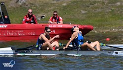 Alice Ozbolt (b), Viola Della Bella (s), Under 19 Women's Double Sculls, Italy, 2025 European Rowing Under 19 Championships, Kruszwica, Poland / © Detlev Seyb / MyRowingPhoto.com