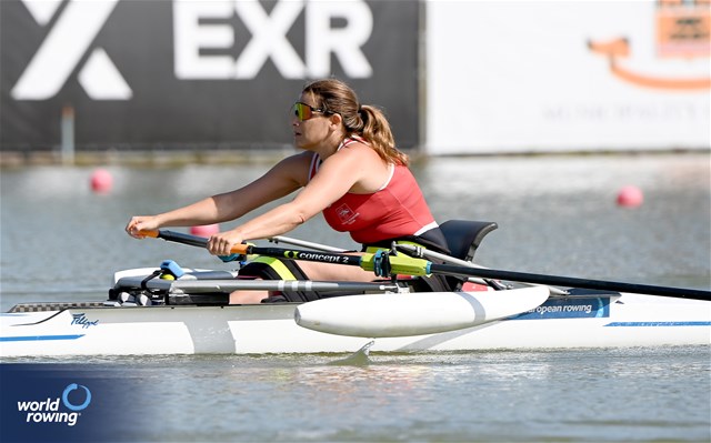 Claire Ghiringhelli, PR1 Womens Single Sculls, Switzerland, 2025 European Rowing Championships, Plovdiv, Bulgaria / © Detlev Seyb / MyRowingPhoto.com