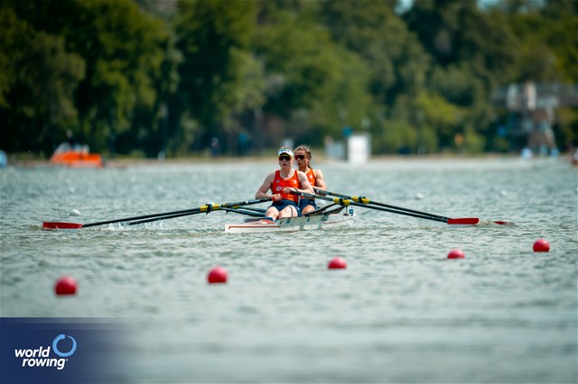 Roos De Jong (b), Tessa Dullemans (s), Women's Double Sculls, Netherlands, 2025 European Rowing Championships, Plovdiv, Bulgaria / © World Rowing / Benedict Tufnell
