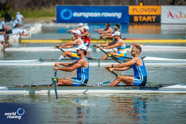 Dimitrios Boukouvalas (b), Zisis Boukouvalas (s), Men's Pair, Greece, 2025 European Rowing Championships, Plovdiv, Bulgaria / © World Rowing / Benedict Tufnell