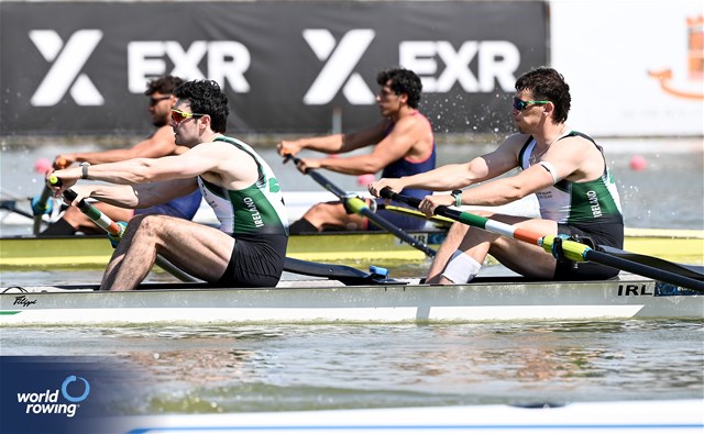 Ross Corrigan (b), Daire Lynch (s), Men's Pair, Ireland, 2025 European Rowing Championships, Plovdiv, Bulgaria / © Detlev Seyb / MyRowingPhoto.com
