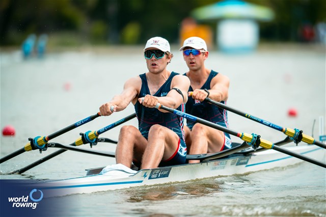 James Gare (b), Tobias Schroder (s), Men's Double Sculls, Great Britain, 2025 European Rowing Championships, Plovdiv, Bulgaria / © World Rowing / Benedict Tufnell