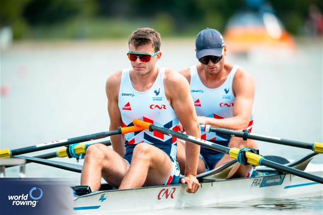 Hugo Boucheron (b), Victor Marcelot (s), Men's Double Sculls, France, 2025 European Rowing Championships, Plovdiv, Bulgaria / © World Rowing / Benedict Tufnell