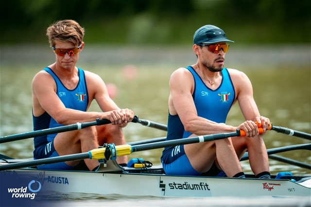 Niels Torre (b), Gabriel Soares (s), Men's Double Sculls, Italy, 2025 European Rowing Championships, Plovdiv, Bulgaria / © World Rowing / Benedict Tufnell