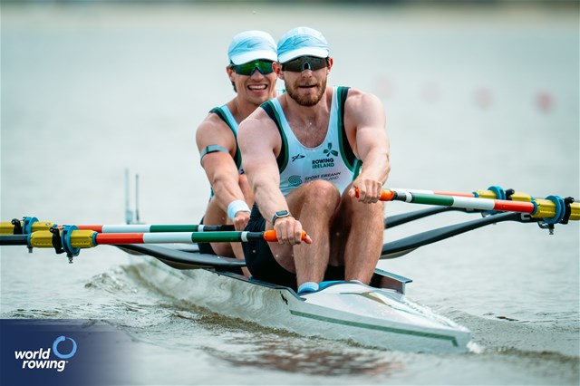 Konan Pazzaia (b), Fintan Mc Carthy (s), Men's Double Sculls, Ireland, 2025 European Rowing Championships, Plovdiv, Bulgaria / © World Rowing / Benedict Tufnell