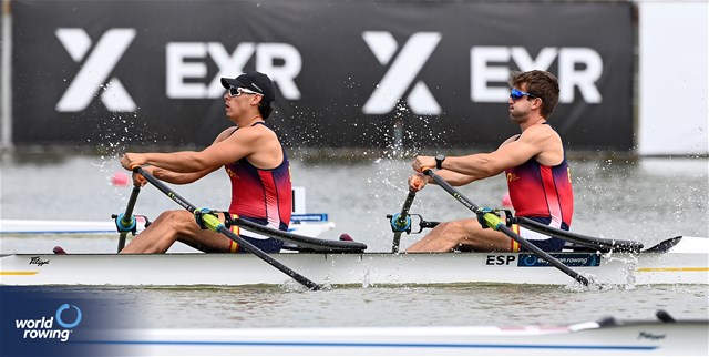 Dennis Carracedo Ferrero (b), Caetano Xose Horta Pombo (s), Men's Double Sculls, Spain, 2025 European Rowing Championships, Plovdiv, Bulgaria / © Detlev Seyb / MyRowingPhoto.com