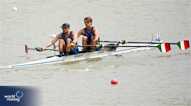 Niels Torre (b), Gabriel Soares (s), Men's Double Sculls, Italy, 2025 European Rowing Championships, Plovdiv, Bulgaria / © Detlev Seyb / MyRowingPhoto.com