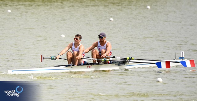 Hugo Boucheron (b), Victor Marcelot (s), Men's Double Sculls, France, 2025 European Rowing Championships, Plovdiv, Bulgaria / © Detlev Seyb / MyRowingPhoto.com