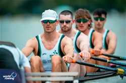 Andrew Sheehan (b), Adam Murphy, Ronan Byrne, Philip Doyle (s), Men's Quadruple Sculls, Ireland, 2025 European Rowing Championships, Plovdiv, Bulgaria / © World Rowing / Benedict Tufnell