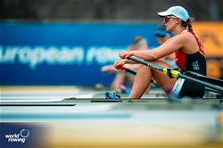 Mazarine Guilbert, Women's Single Sculls, Belgium, 2025 European Rowing Championships, Plovdiv, Bulgaria / © World Rowing / Benedict Tufnell