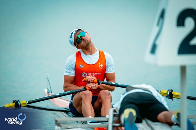 Rik Rienks, Men's Single Sculls, Netherlands, 2025 European Rowing Championships, Plovdiv, Bulgaria / © World Rowing / Benedict Tufnell
