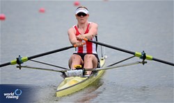 Frida Sanggaard Nielsen, Women's Single Sculls, Denmark, 2025 European Rowing Championships, Plovdiv, Bulgaria / © Detlev Seyb / MyRowingPhoto.com