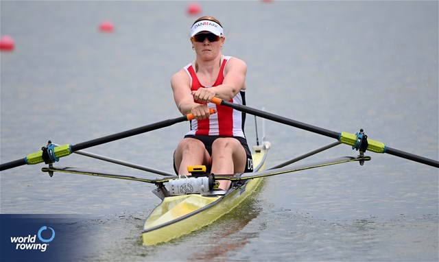 Frida Sanggaard Nielsen, Women's Single Sculls, Denmark, 2025 European Rowing Championships, Plovdiv, Bulgaria / © Detlev Seyb / MyRowingPhoto.com