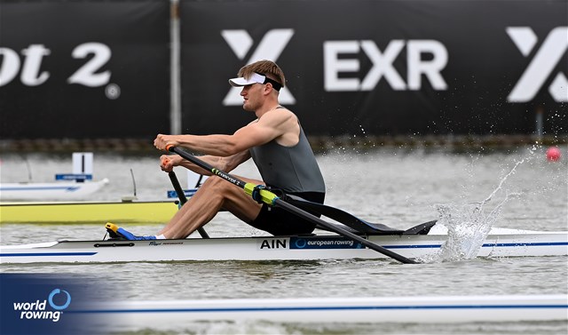 Yauheni Zalaty, Men's Single Sculls, Individual Neutral Athlete, 2025 European Rowing Championships, Plovdiv, Bulgaria / © Detlev Seyb / MyRowingPhoto.com