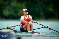 Rik Rienks, Men's Single Sculls, Netherlands, 2025 European Rowing Championships, Plovdiv, Bulgaria / © World Rowing / Benedict Tufnell