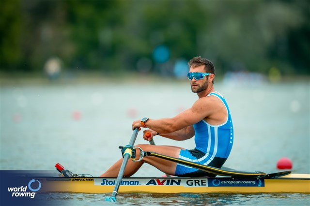 Stefanos Ntouskos, Men's Single Sculls, Greece, 2025 European Rowing Championships, Plovdiv, Bulgaria / © World Rowing / Benedict Tufnell