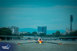 Mihaita Vasile Tiganescu (b), Laurentiu Danciu, Bogdan Baitoc, Claudiu Neamtu, Constantin Adam, Mugurel Vasile Semciuc, Dumitru-Alexandru Ciobica, Leontin Nutescu (s), Adrian Munteanu (c), Men's Eight, Romania, 2025 European Rowing Championships, Plovdiv, Bulgaria / © World Rowing / Benedict Tufnell