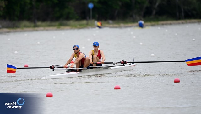 Nichita Naumciuc (b), Dmitrii Zincenco (s), Lightweight Men's Pair, Republic of Moldova, 2025 European Rowing Championships, Plovdiv, Bulgaria / © Detlev Seyb / MyRowingPhoto.com