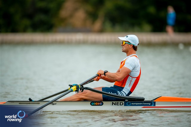 Rik Rienks, Men's Single Sculls, Netherlands, 2025 European Rowing Championships, Plovdiv, Bulgaria / © World Rowing / Benedict Tufnell