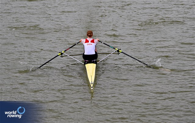 Frida Sanggaard Nielsen, Women's Single Sculls, Denmark, 2025 European Rowing Championships, Plovdiv, Bulgaria / © Detlev Seyb / MyRowingPhoto.com