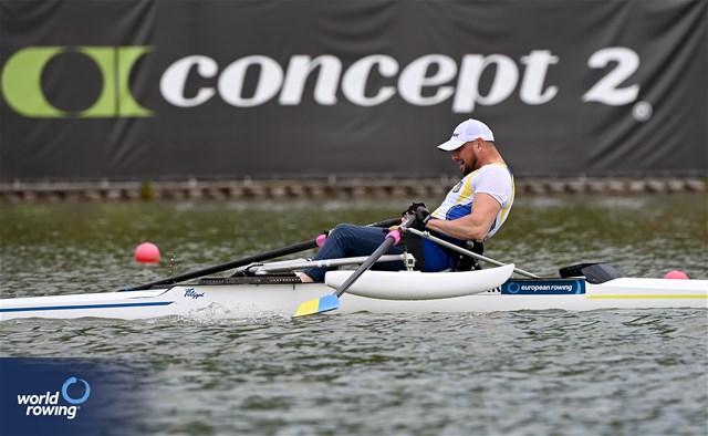 Roman Polianskyi, PR1 Mens Single Sculls, Ukraine, 2025 European Rowing Championships, Plovdiv, Bulgaria / © Detlev Seyb / MyRowingPhoto.com