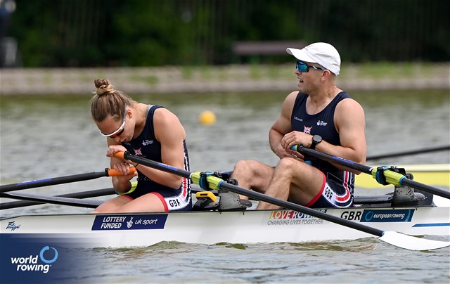 Samuel Murray (b), Annabel Caddick (s), PR3 Mixed Double Sculls, Great Britain, 2025 European Rowing Championships, Plovdiv, Bulgaria / © Detlev Seyb / MyRowingPhoto.com