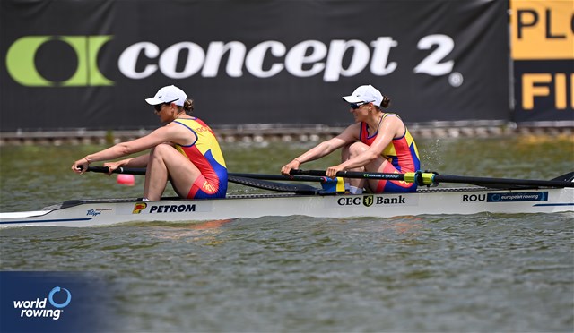 Maria Magdalena Rusu (b), Simona Radis (s), Women's Pair, Romania, 2025 European Rowing Championships, Plovdiv, Bulgaria / © Detlev Seyb / MyRowingPhoto.com