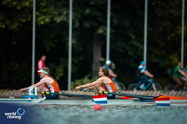 Roos De Jong (b), Tessa Dullemans (s), Women's Double Sculls, Netherlands, 2025 European Rowing Championships, Plovdiv, Bulgaria / © World Rowing / Benedict Tufnell