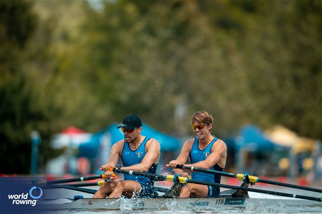 Niels Torre (b), Gabriel Soares (s), Men's Double Sculls, Italy, 2025 European Rowing Championships, Plovdiv, Bulgaria / © World Rowing / Benedict Tufnell