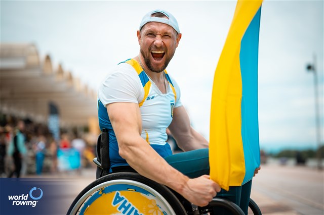 Roman Polianskyi, PR1 Mens Single Sculls, Ukraine, Silver, 2025 European Rowing Championships, Plovdiv, Bulgaria / © World Rowing / Benedict Tufnell