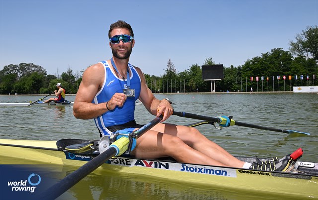 Stefanos Ntouskos, Men's Single Sculls, Greece, Silver, 2025 European Rowing Championships, Plovdiv, Bulgaria / © Detlev Seyb / MyRowingPhoto.com