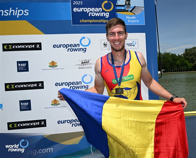 Mihai Chiruta, Men's Single Sculls, Romania, Bronze, 2025 European Rowing Championships, Plovdiv, Bulgaria / © Detlev Seyb / MyRowingPhoto.com