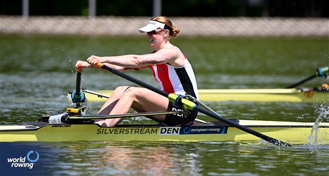 Frida Sanggaard Nielsen, Women's Single Sculls, Denmark, 2025 European Rowing Championships, Plovdiv, Bulgaria / © Detlev Seyb / MyRowingPhoto.com