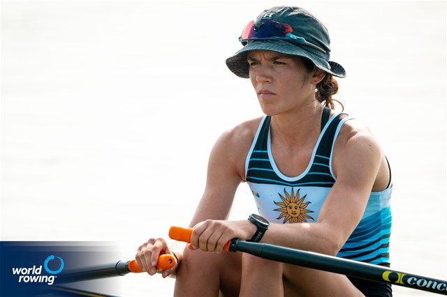 Nicole Yarzon, Lightweight Women's Single Sculls, Uruguay, 2025 World Rowing Cup Varese - Varese, Italy / World Rowing / Benedict Tufnell
