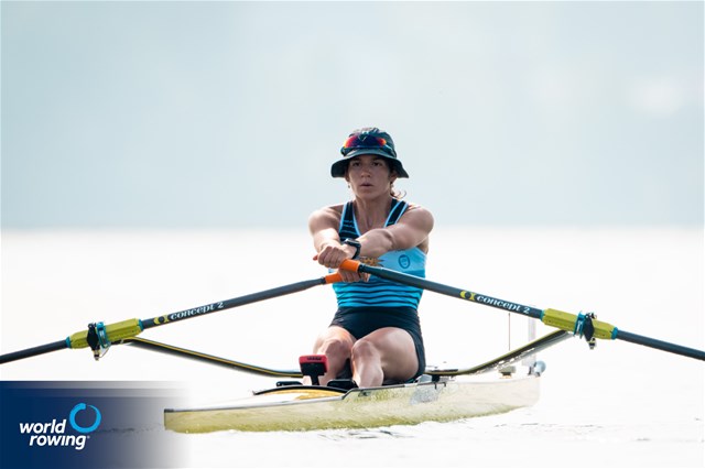Nicole Yarzon, Lightweight Women's Single Sculls, Uruguay, 2025 World Rowing Cup Varese - Varese, Italy / World Rowing / Benedict Tufnell