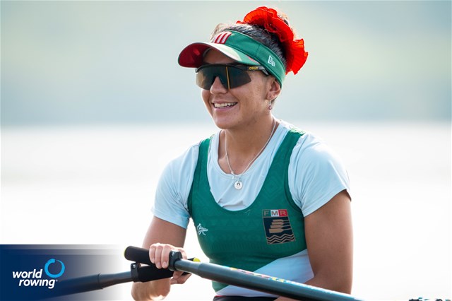 Kenia Lechuga Alanis, Lightweight Women's Single Sculls, Mexico, 2025 World Rowing Cup Varese - Varese, Italy / World Rowing / Benedict Tufnell